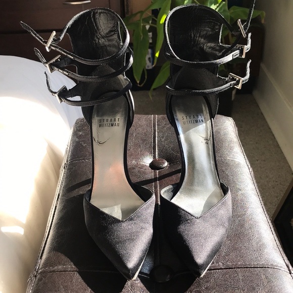 Stuart Weitzman heels with rhinestone straps